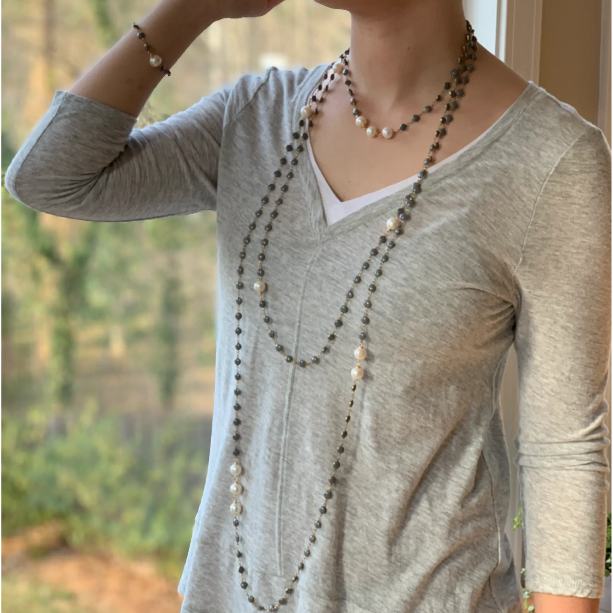 Long Enamel Necklace