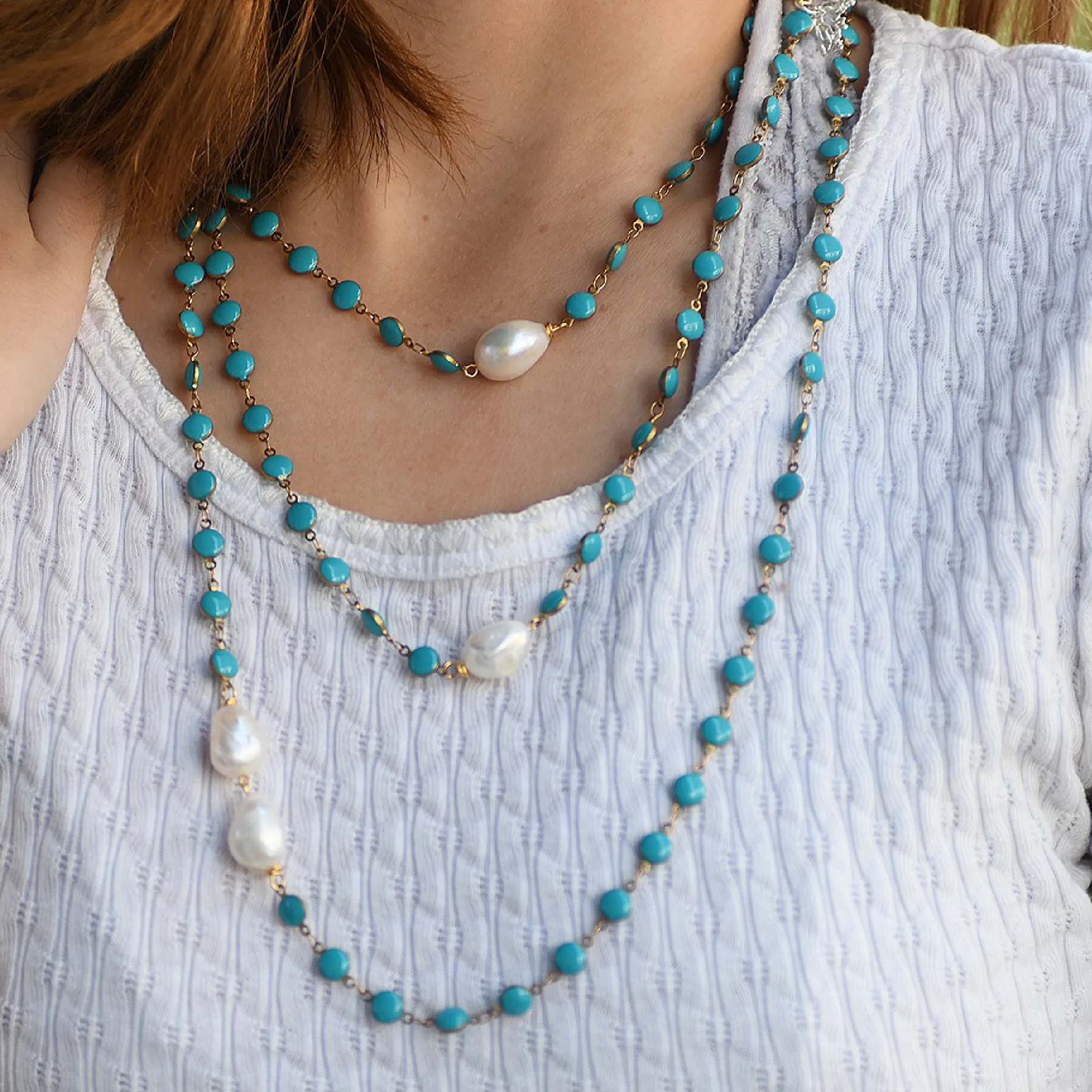 Long Enamel Necklace