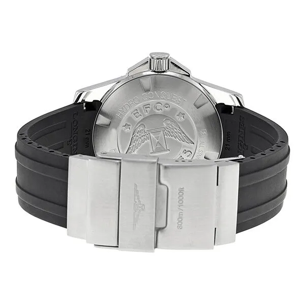 Longines Hydroconquest Black Dial Black Rubber Men's Watch L36954532 L3.695.4.53.2