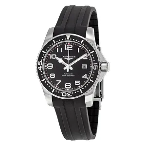 Longines Hydroconquest Black Dial Black Rubber Men's Watch L36954532 L3.695.4.53.2
