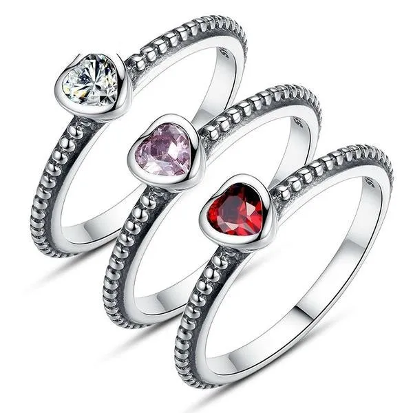 Love Heart Ring Stackable Ring