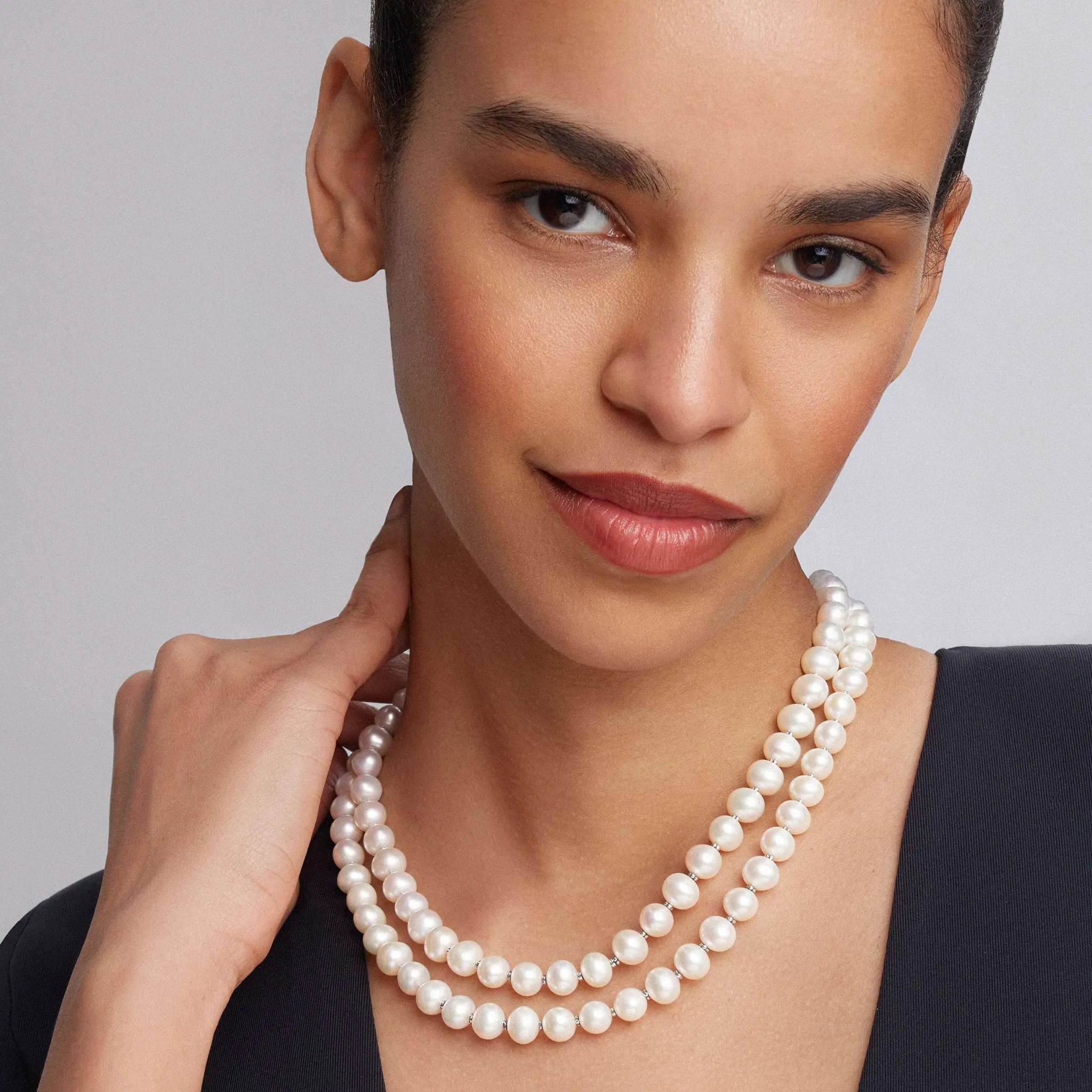 Luna Double Strand Pearl Necklace