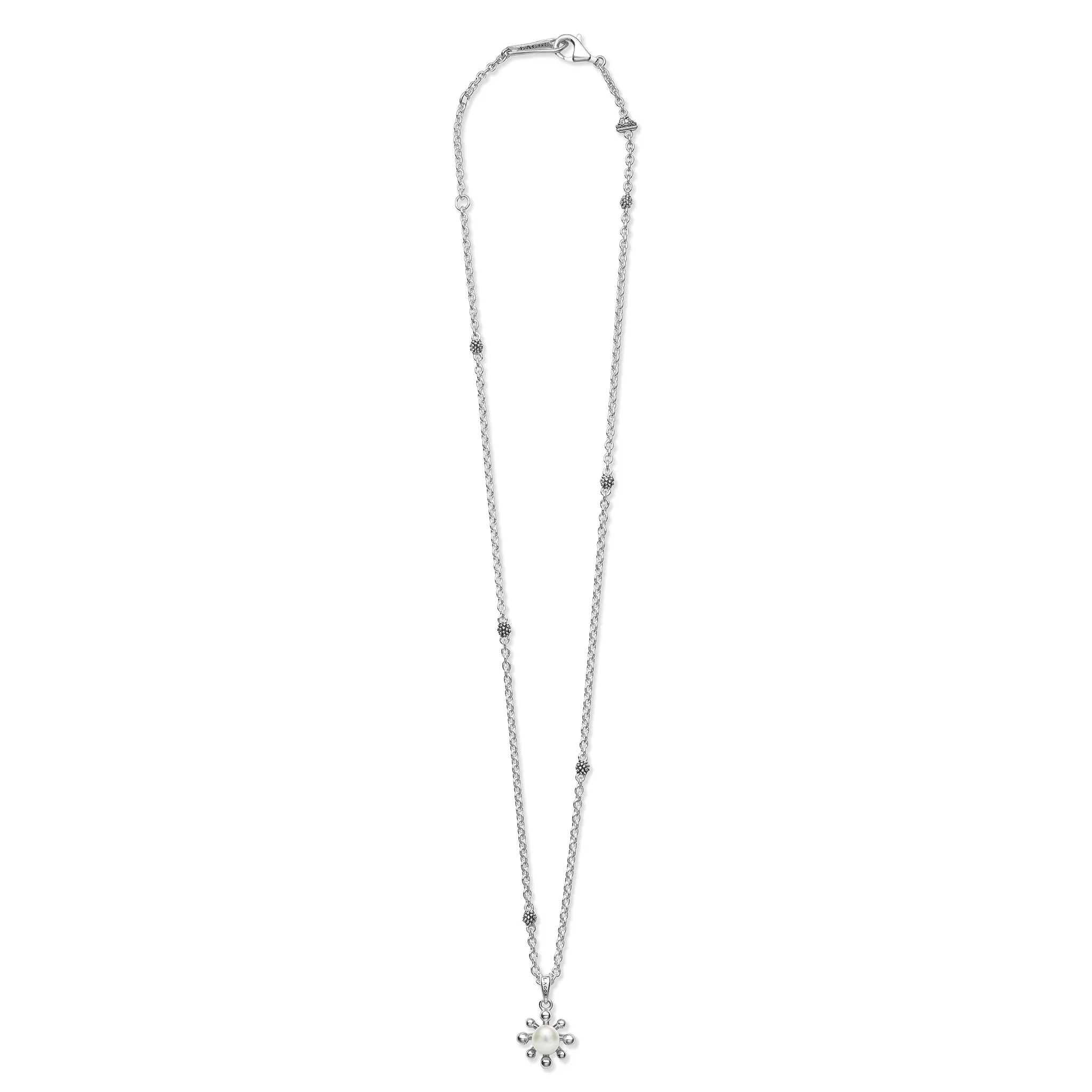 Luna Fleur Pearl Pendant Necklace