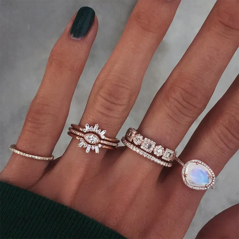 Luna Skye Diamond Geometric Ring