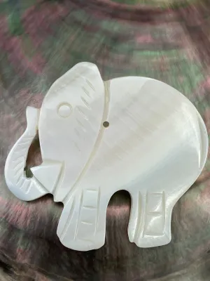 M51 White South Sea MOP Elephant