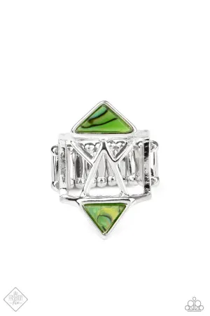 Making Me Edgy Green Paparazzi Ring