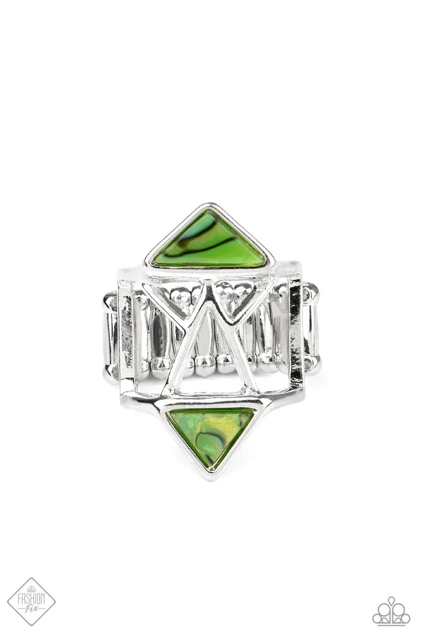 Making Me Edgy Green Paparazzi Ring