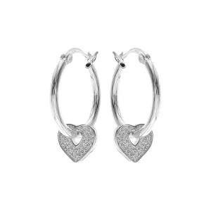 Mariah Creole hoops with CZ-set heart
