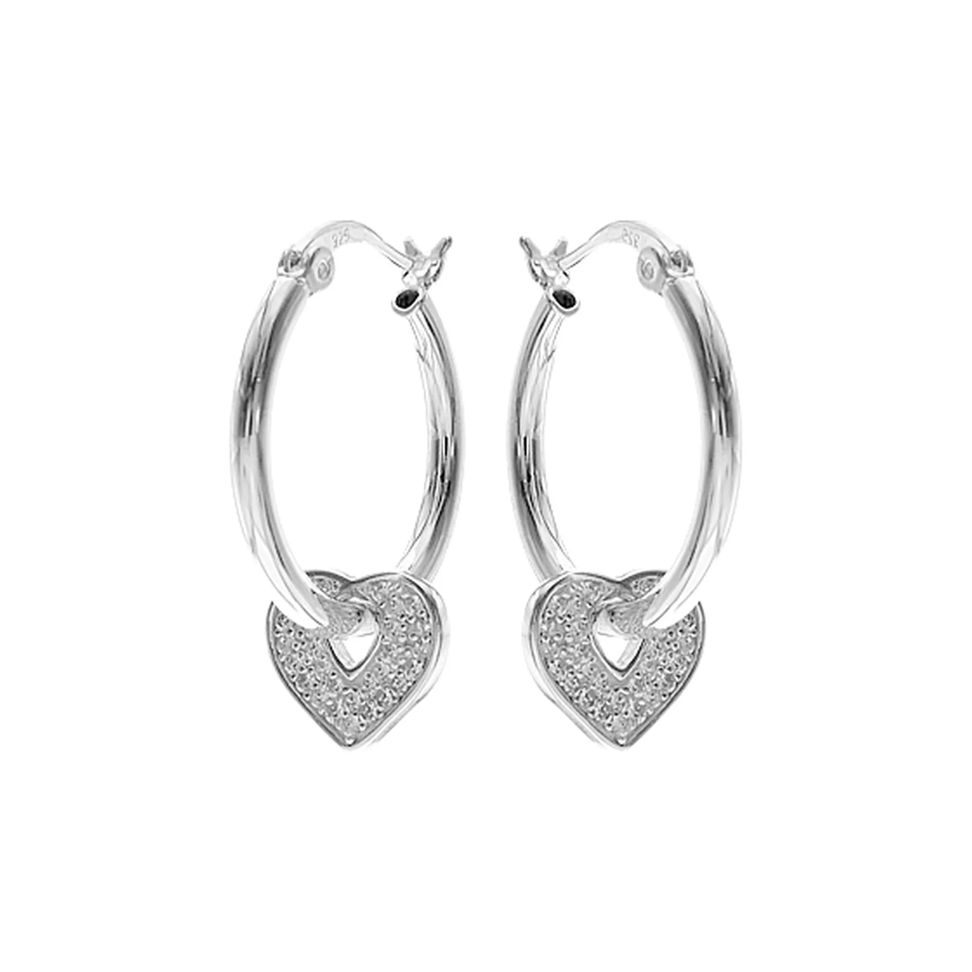 Mariah Creole hoops with CZ-set heart