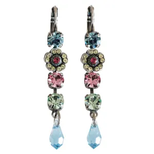 Mariana "Spring Flowers" Silver Plated Floral Crystal Dangle Earrings, 1504/1 2141