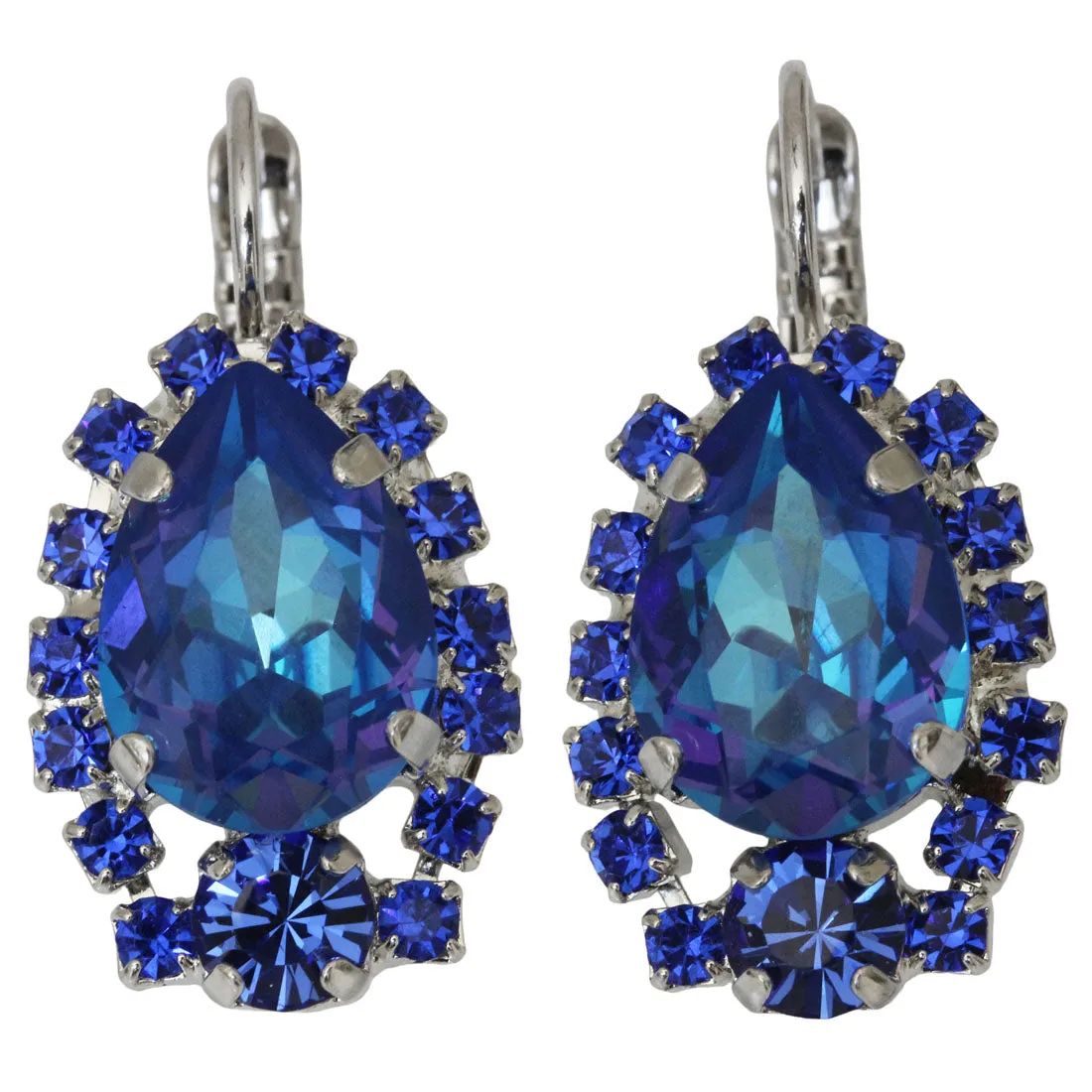 Mariana "Sun-Kissed Capri" Rhodium Plated Teardrop Pear Crystal Earrings, 1259/1 206167