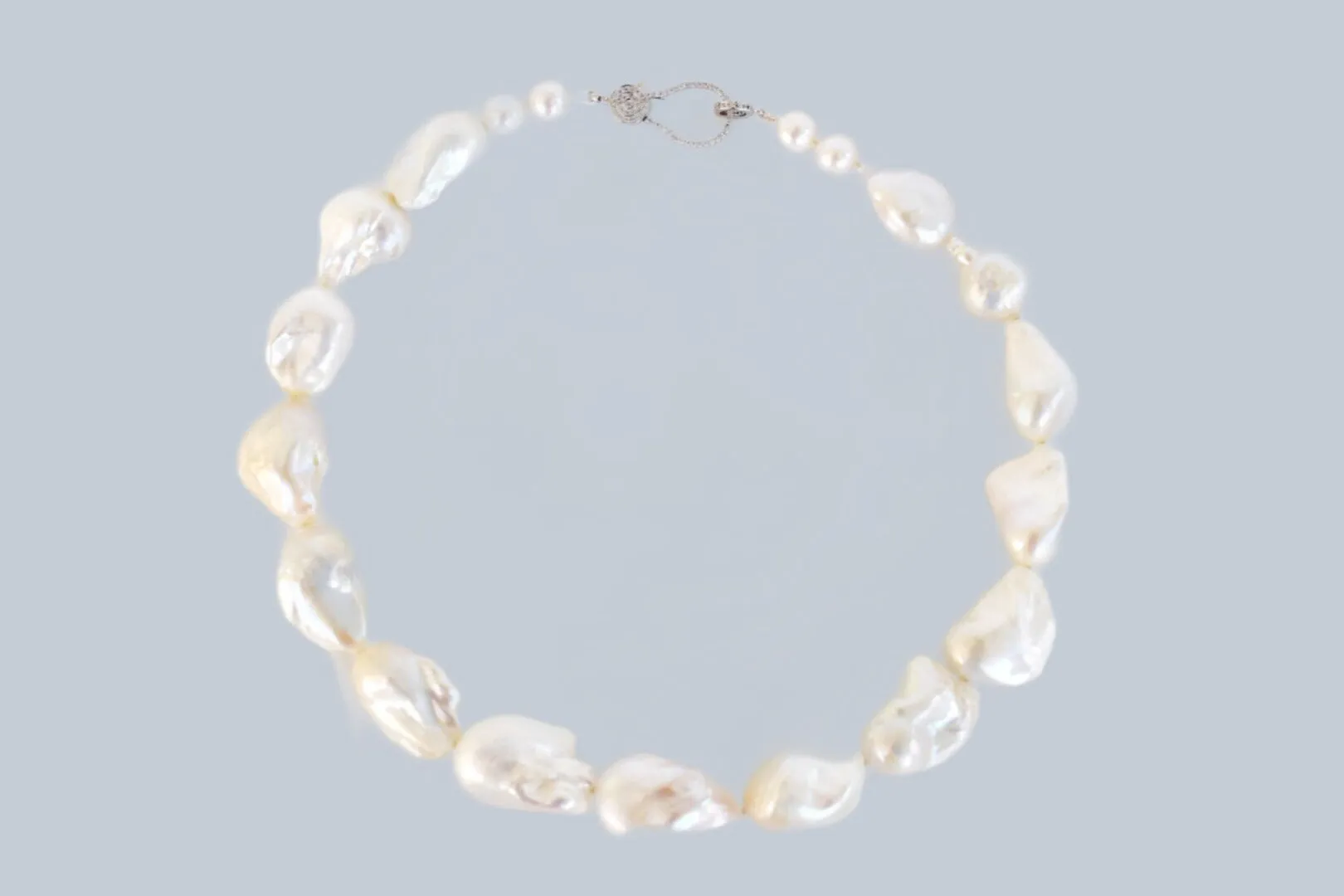 Massive Nucleated Baroque Pearl Necklace