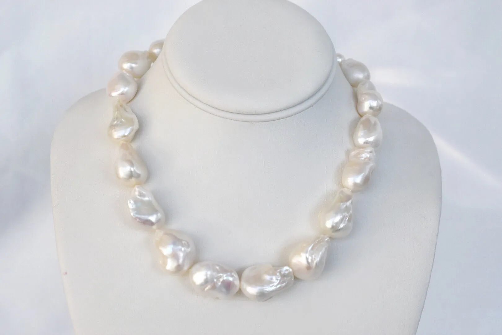 Massive Nucleated Baroque Pearl Necklace