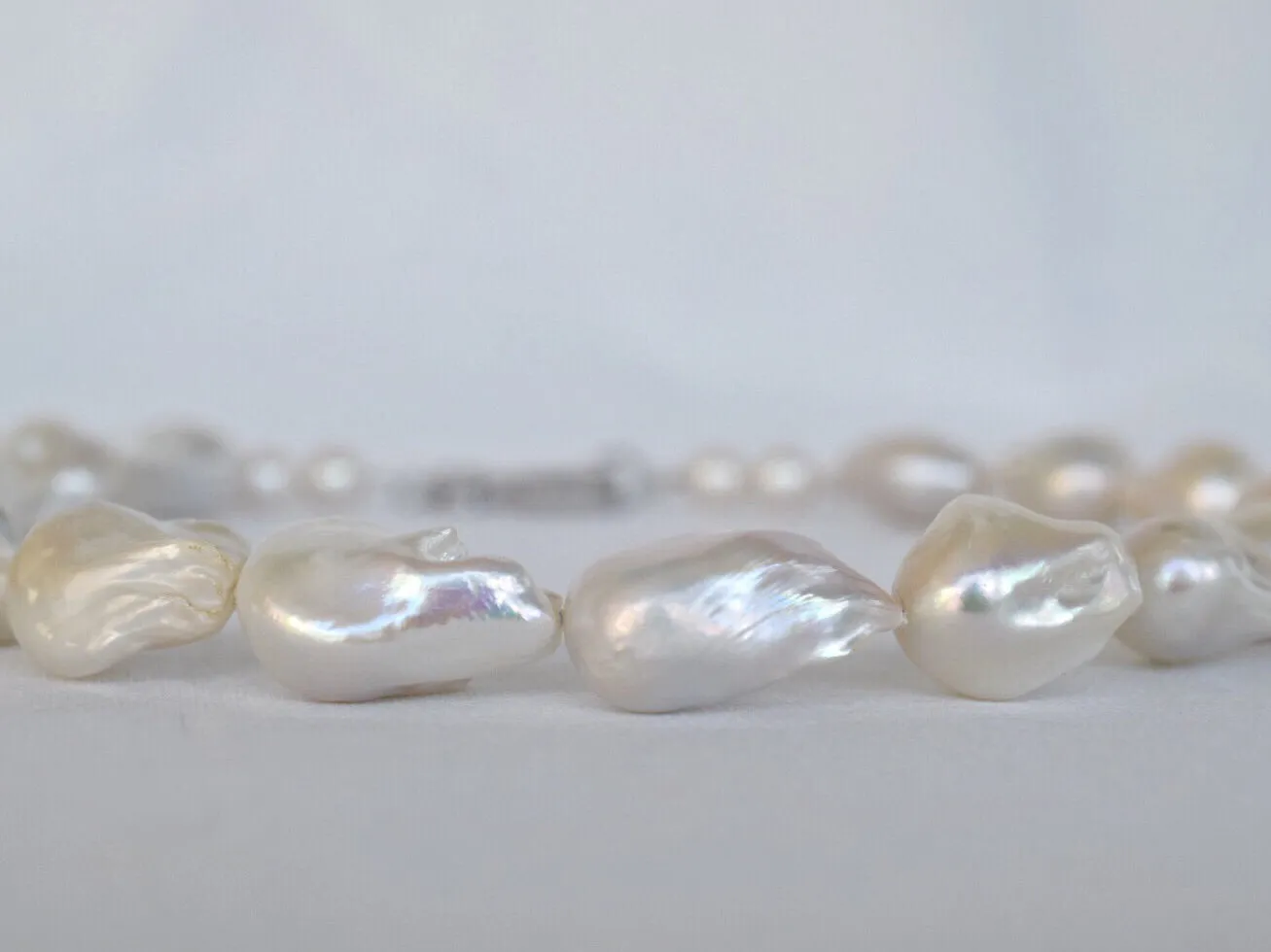 Massive Nucleated Baroque Pearl Necklace