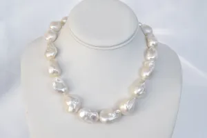 Massive Nucleated Baroque Pearl Necklace