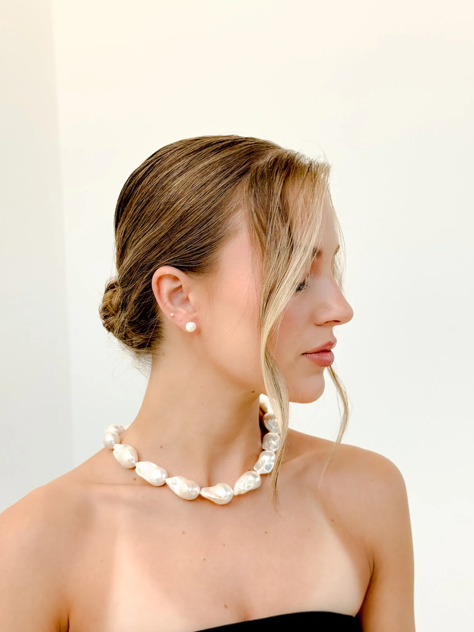 Massive Nucleated Baroque Pearl Necklace