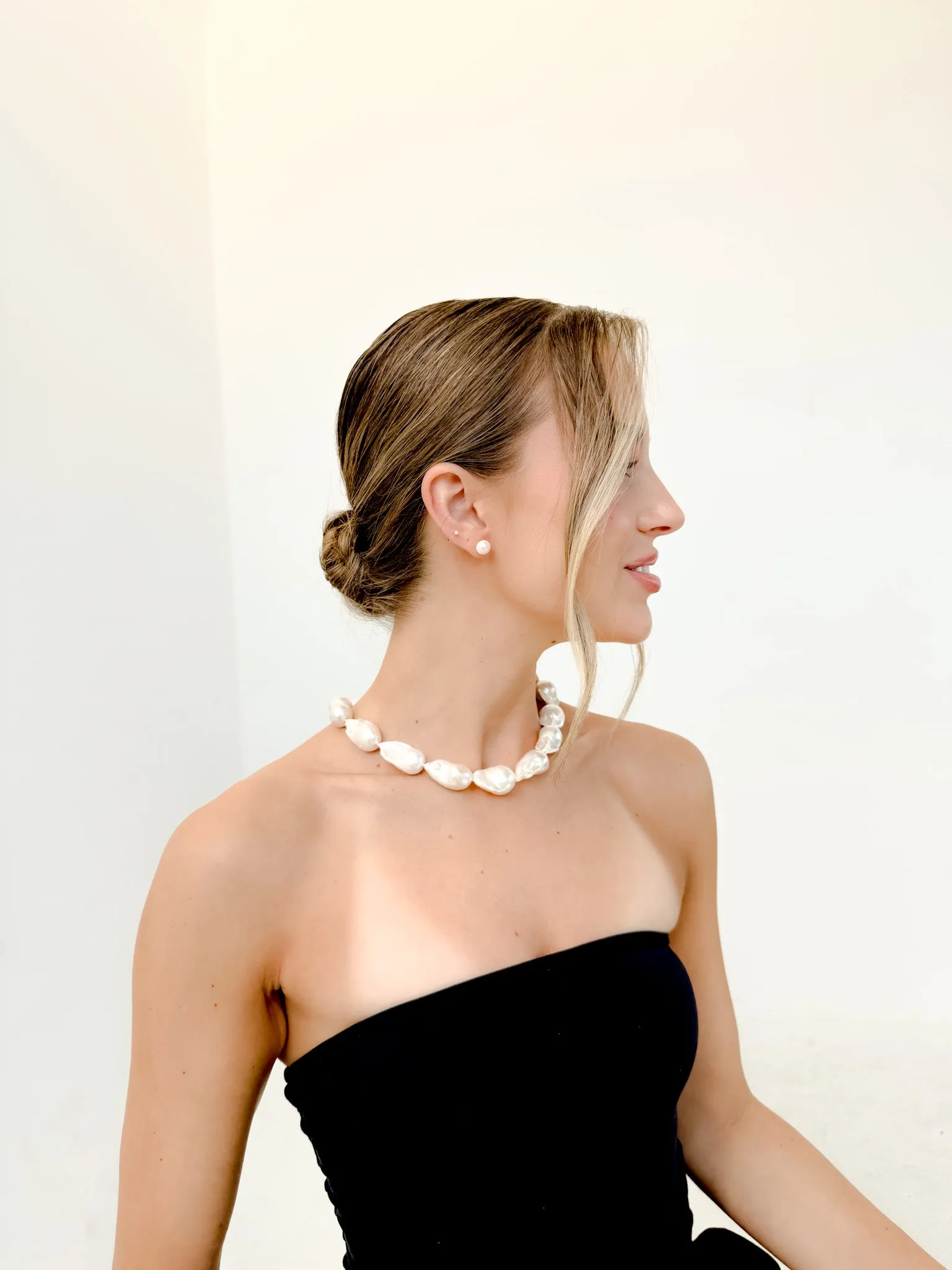 Massive Nucleated Baroque Pearl Necklace