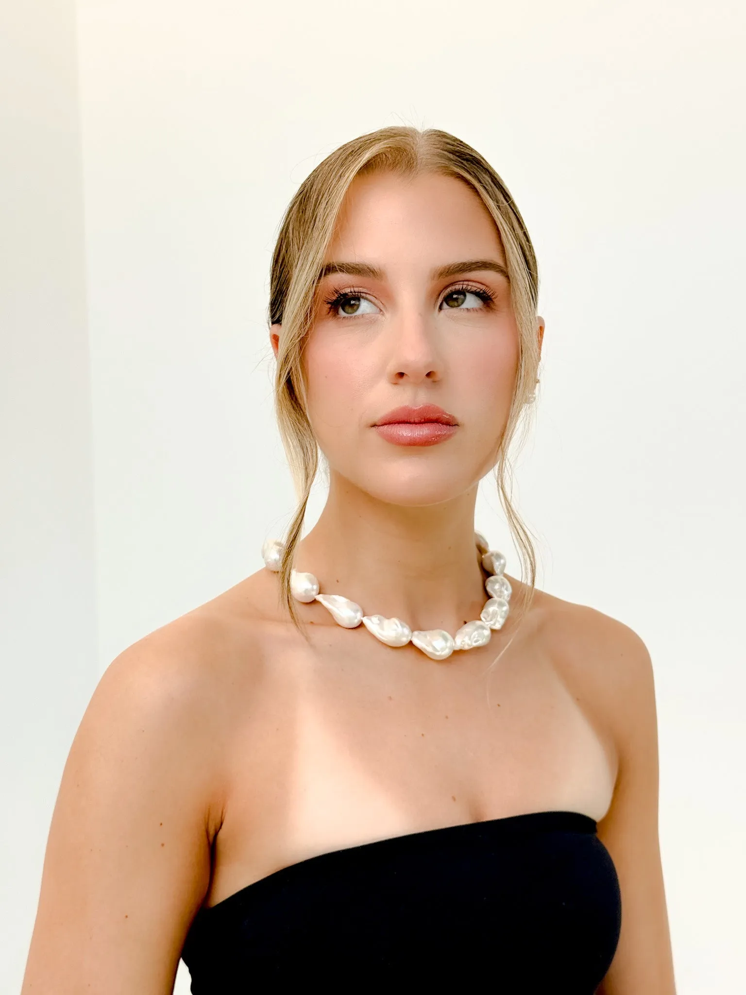 Massive Nucleated Baroque Pearl Necklace