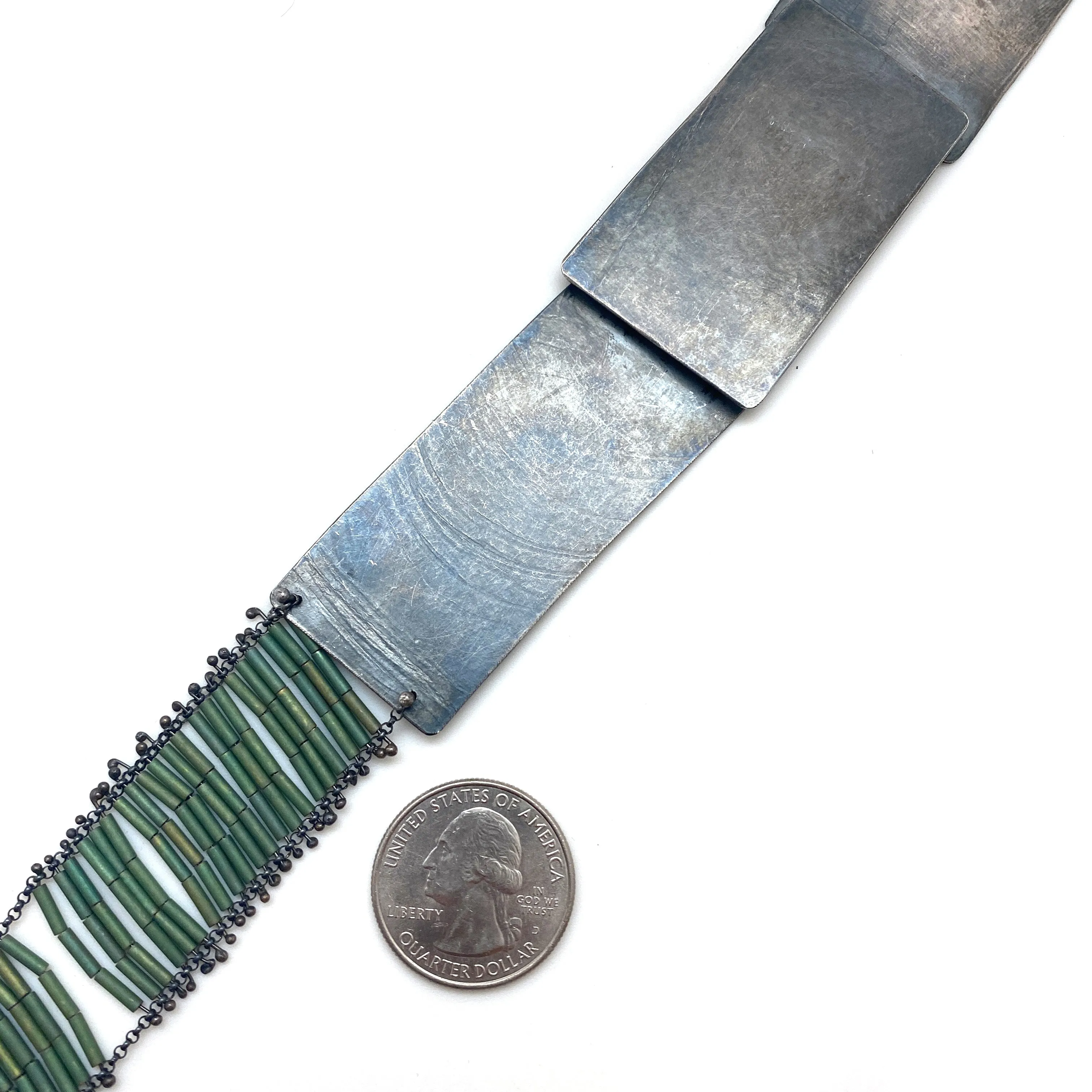 Matte Green Ladder Necklace