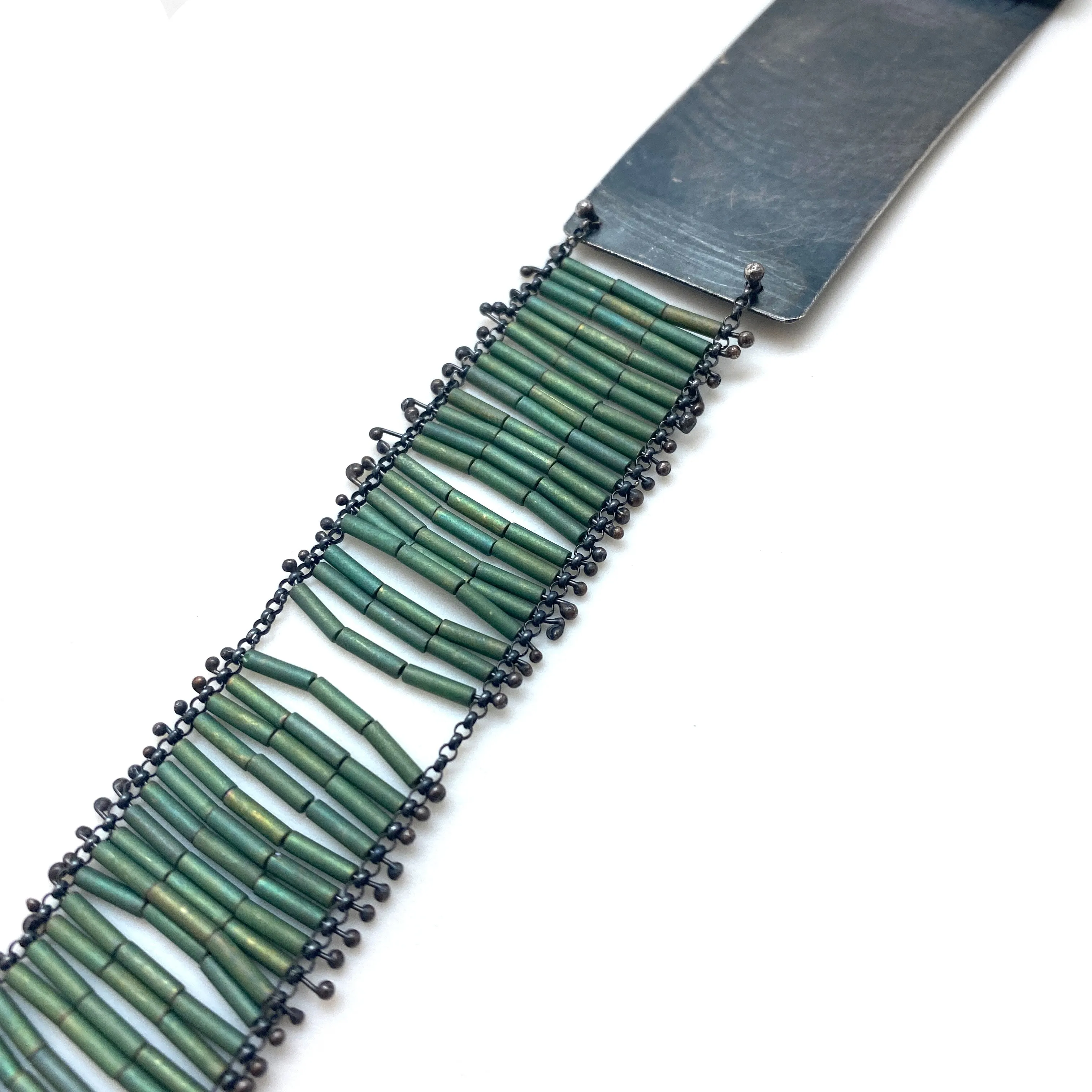 Matte Green Ladder Necklace