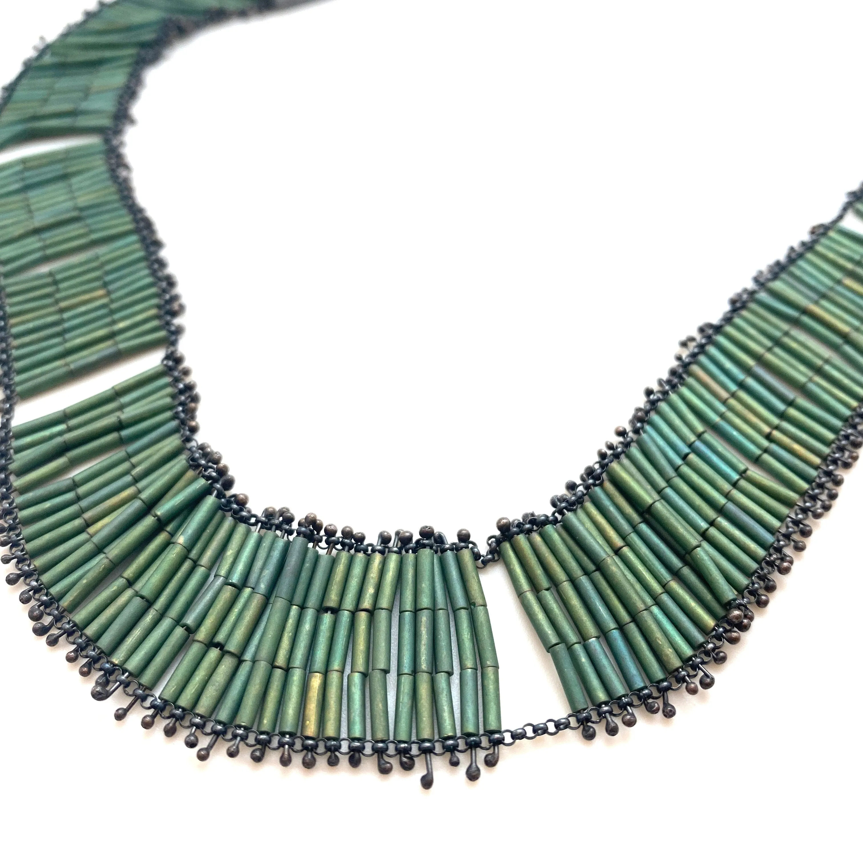 Matte Green Ladder Necklace