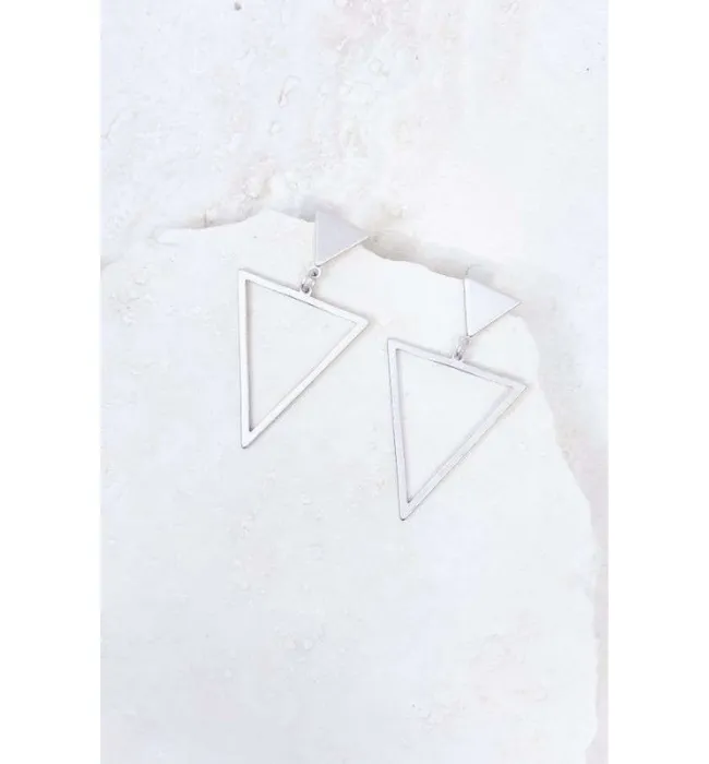 Matte Triangle Drop Earrings