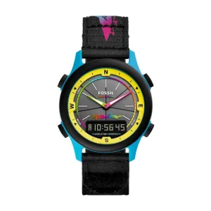 Maui and Sons x Fossil Limited Edition Solar-Powered Analog-Digital Black rPET Watch
