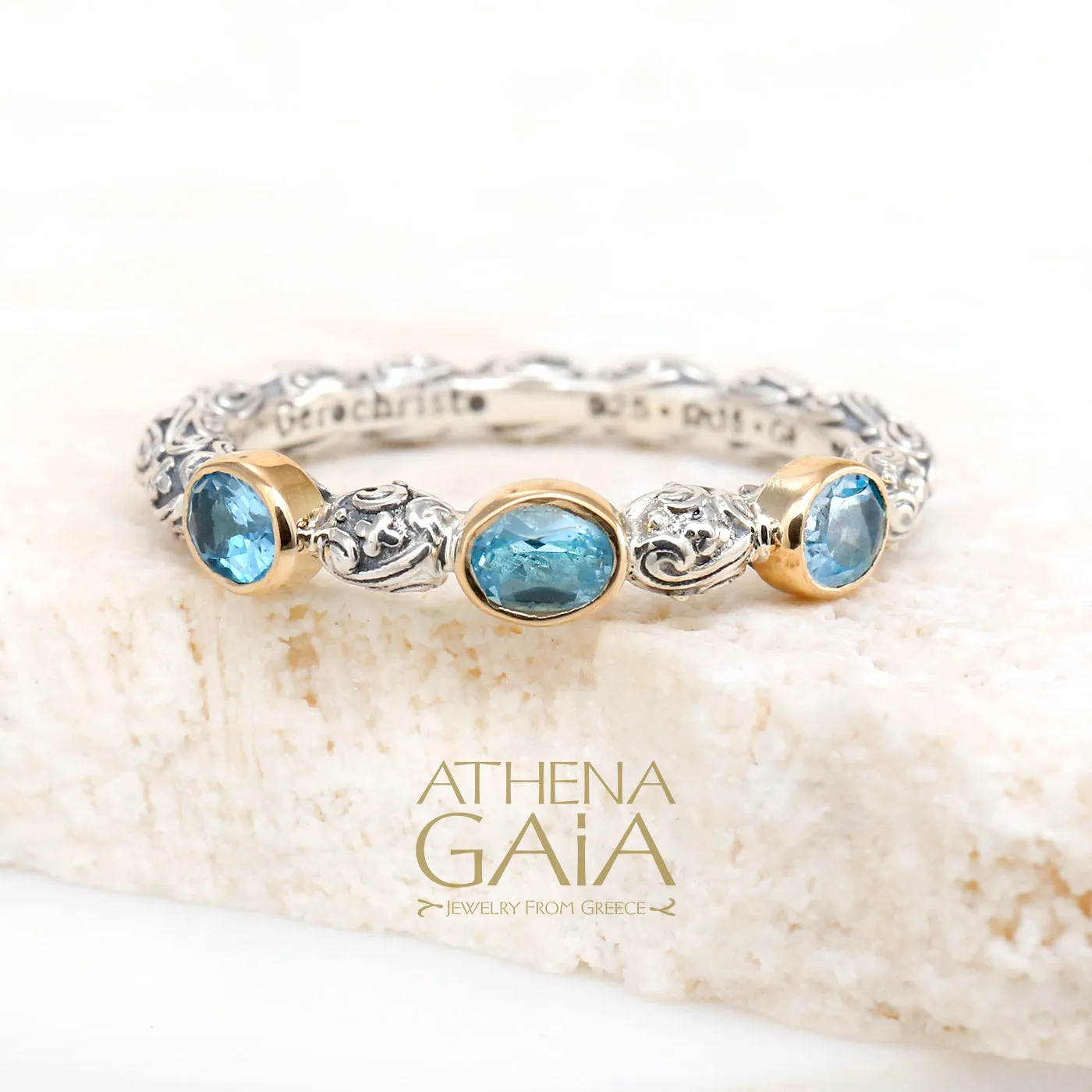 Meadow Breeze Triple Oval Stone Stackable Ring (In-Stock)