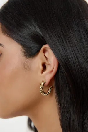 Meet Me Here Hoop Earrings Gold