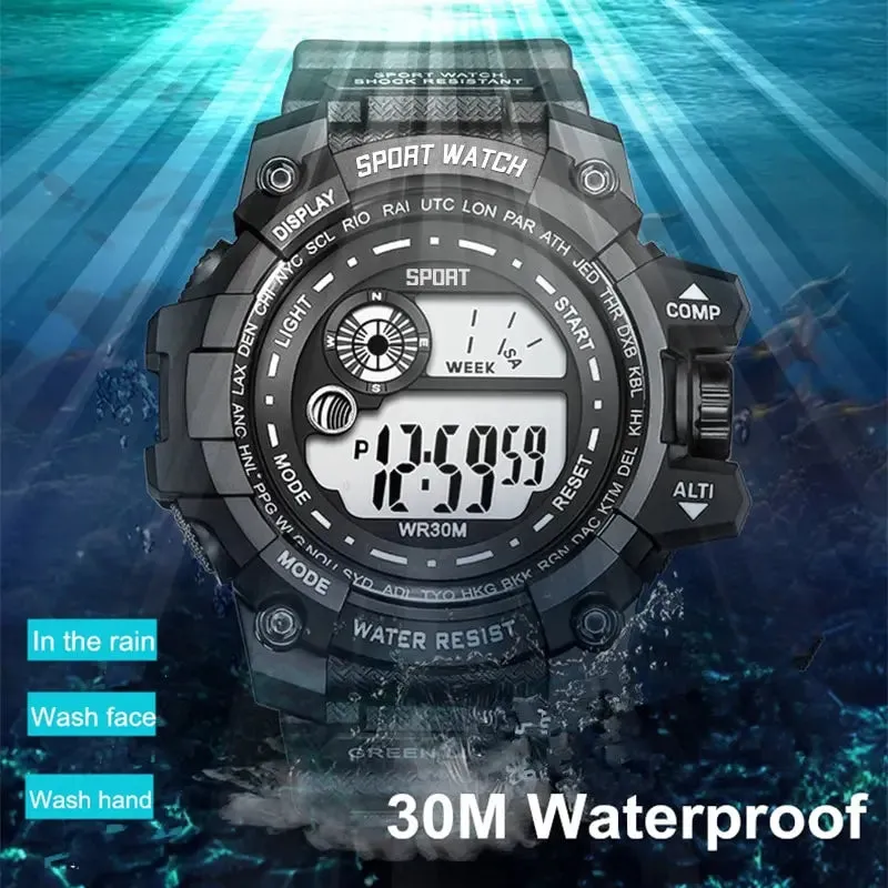 Men LED Digital Watches Luminous Fashion Sport Waterproof Watches
