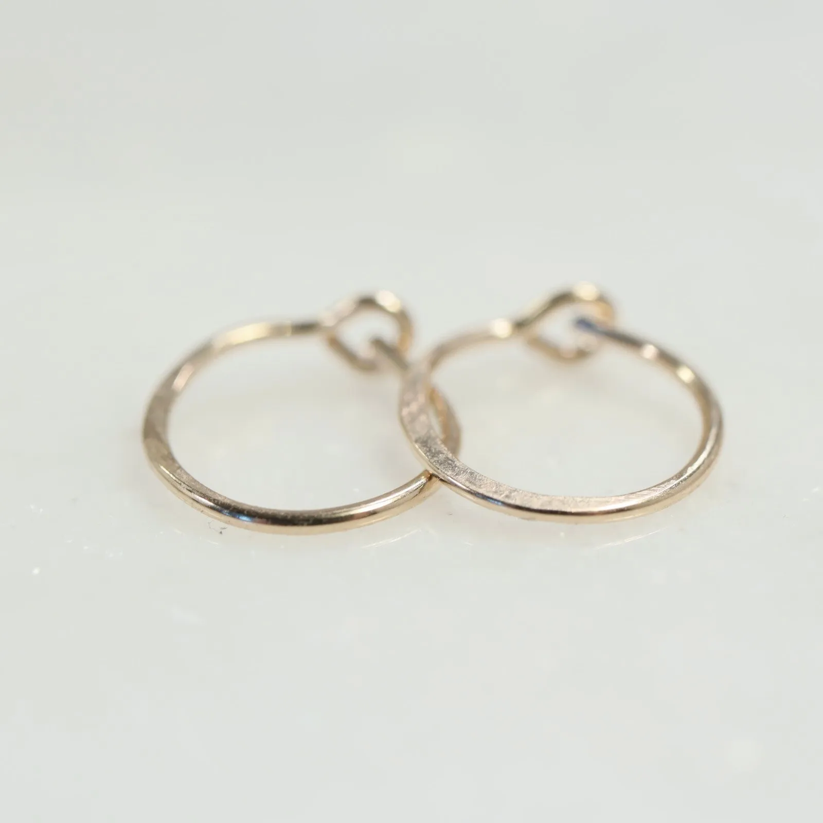 Men's Hoop Earring Hammered PAIR - Choose Your Diameter, Gauge, Metal