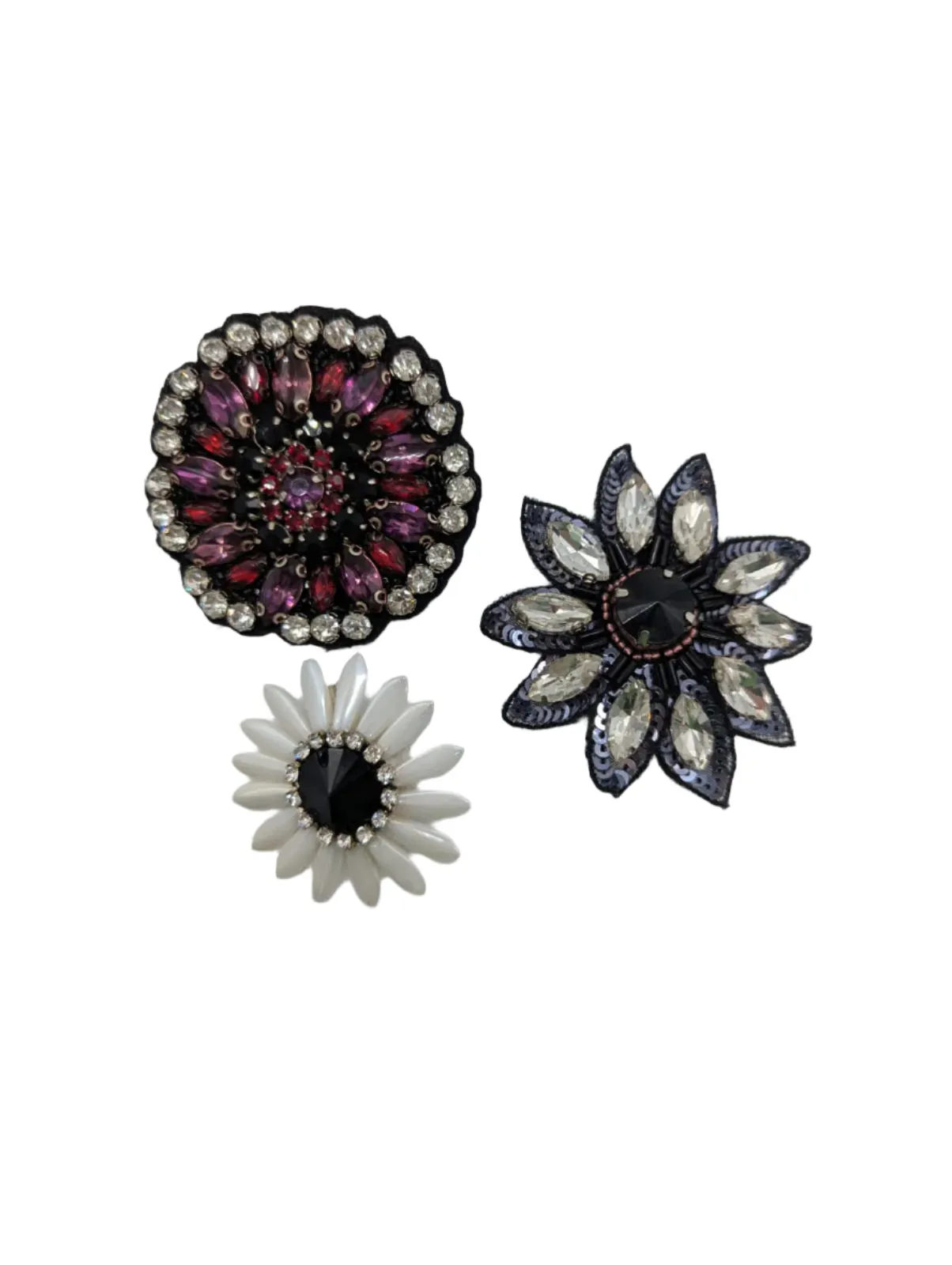 Men's Trio Flower Brooch Set