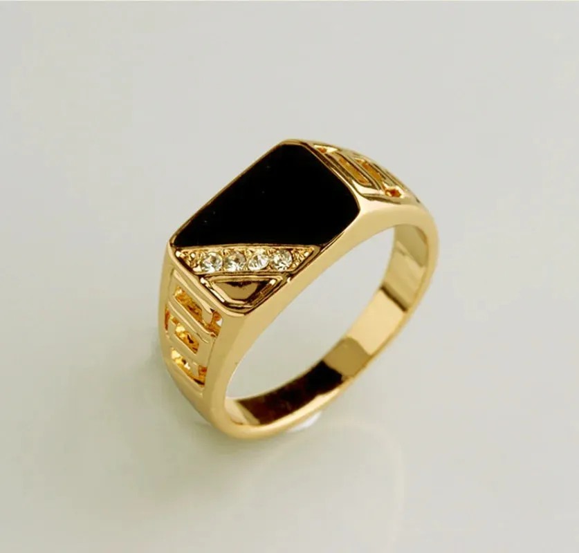 Metal Glossy Rings for Men Geometric Width Signet Square Finger Punk Style Fashion Ring Jewelry Accessories