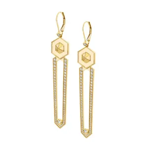 Michael M 14K Yellow Gold Hex Dagger Earrings ER515