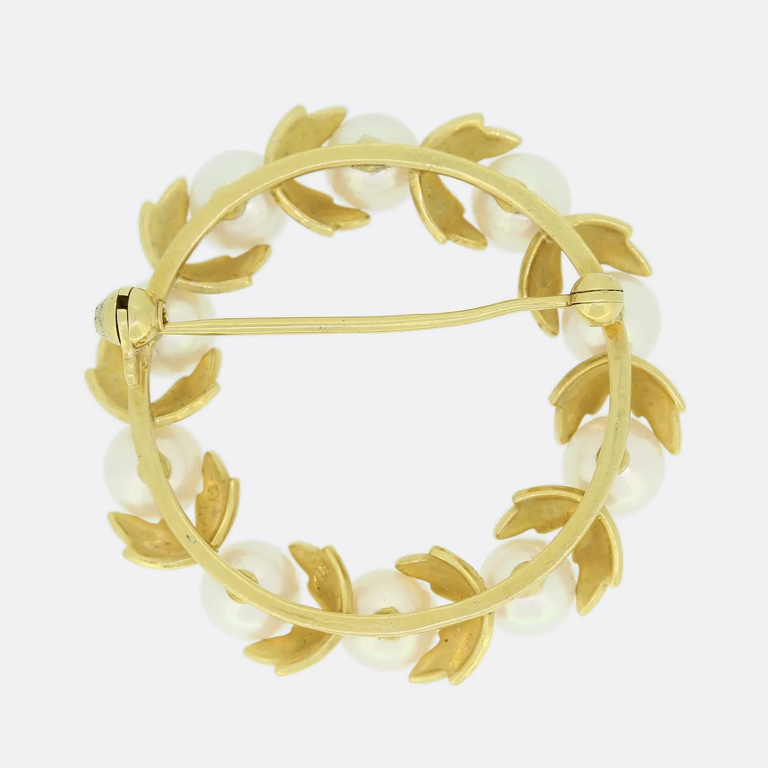 Mikimoto Akoya Cultured Pearl Wreath Brooch