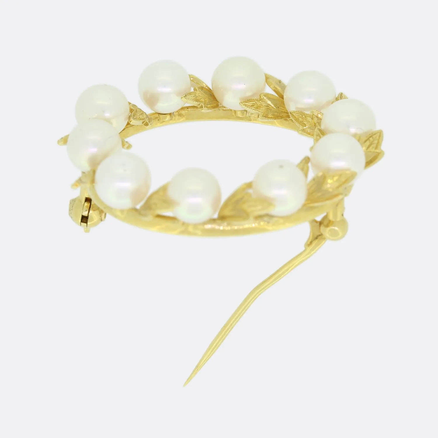 Mikimoto Akoya Cultured Pearl Wreath Brooch