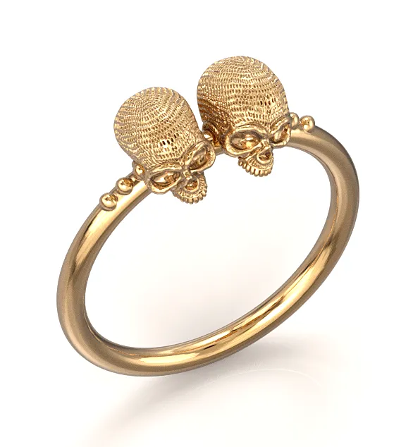Mini Gemini Skull Ring