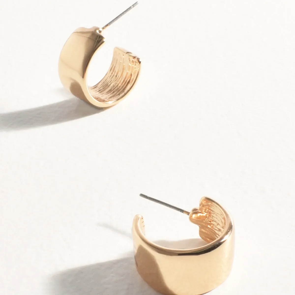 Mini Metal Hoop Earrings (Gold)