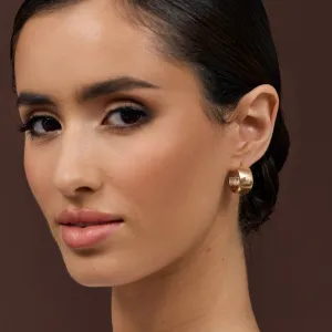 Mini Metal Hoop Earrings (Gold)