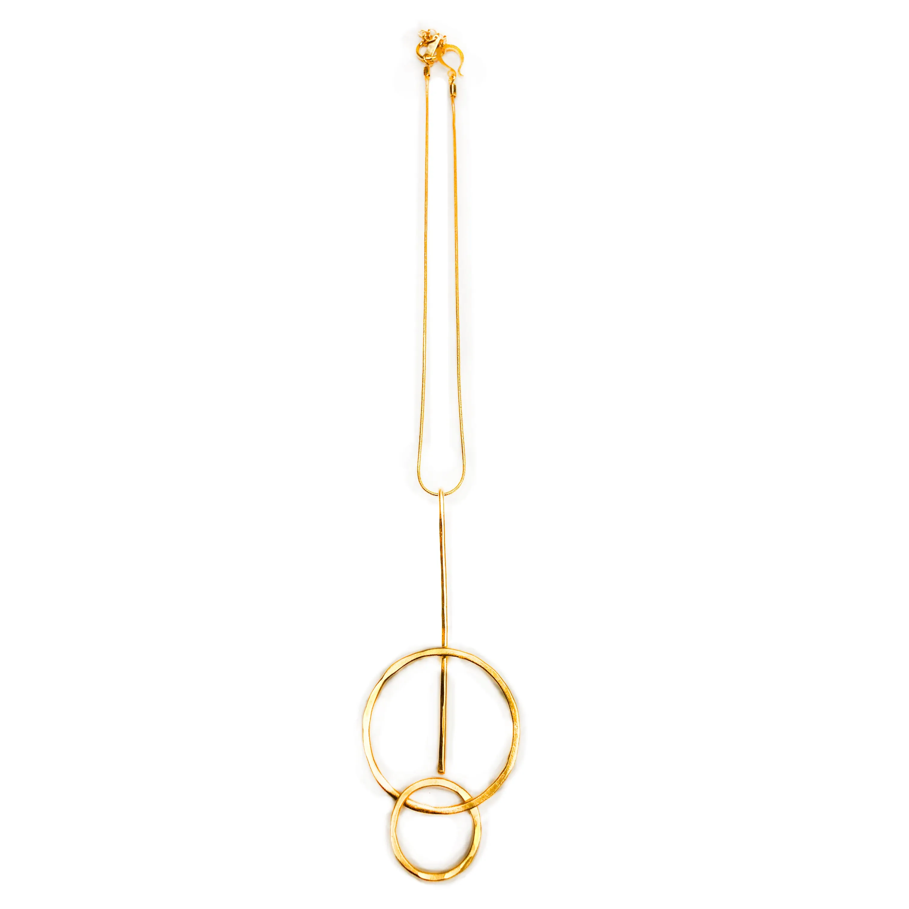 Miriam - Geometric 24K gold mid-length pendant necklace