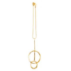 Miriam - Geometric 24K gold mid-length pendant necklace