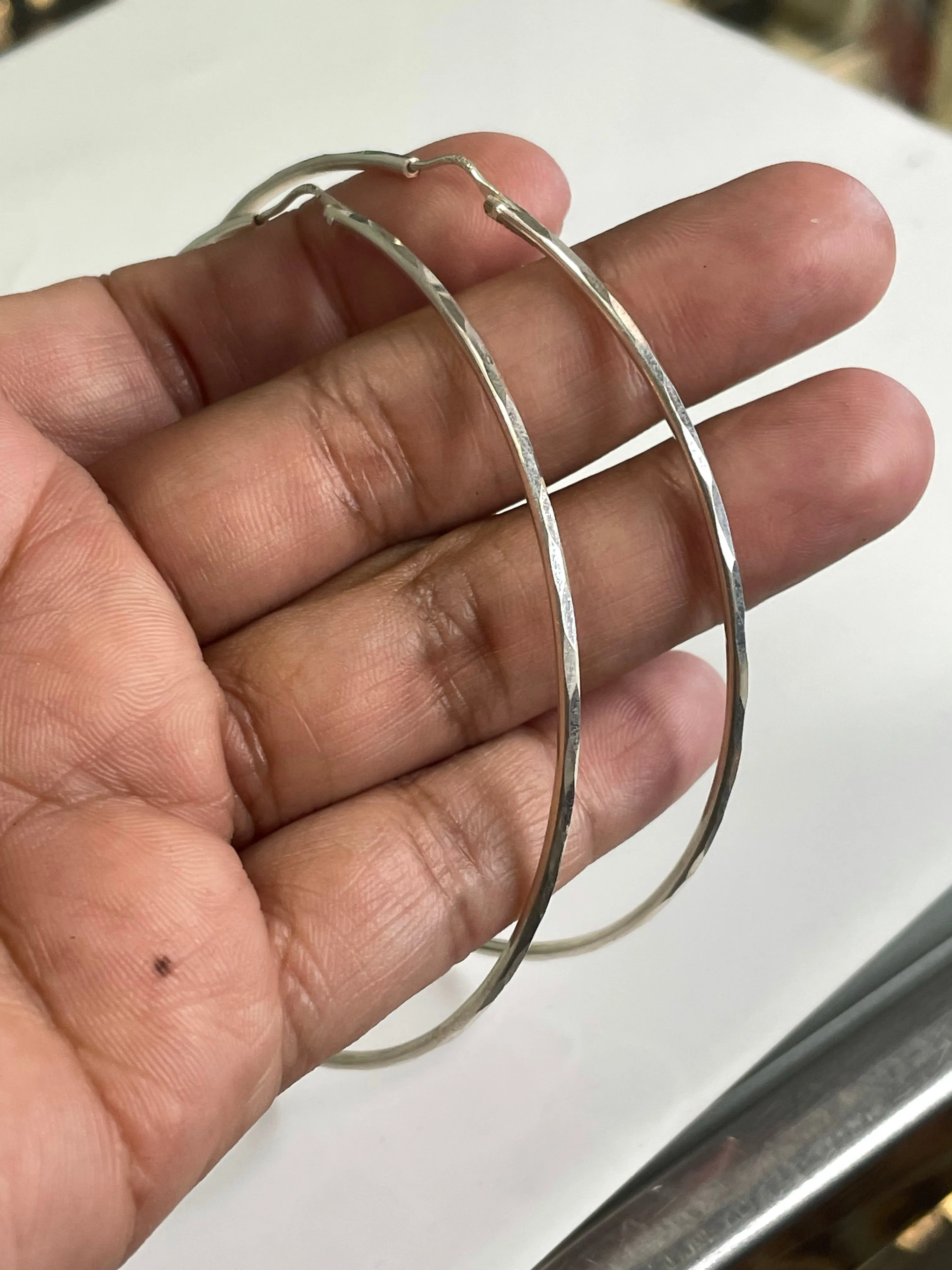 Mirror Effect Hoop Earrings