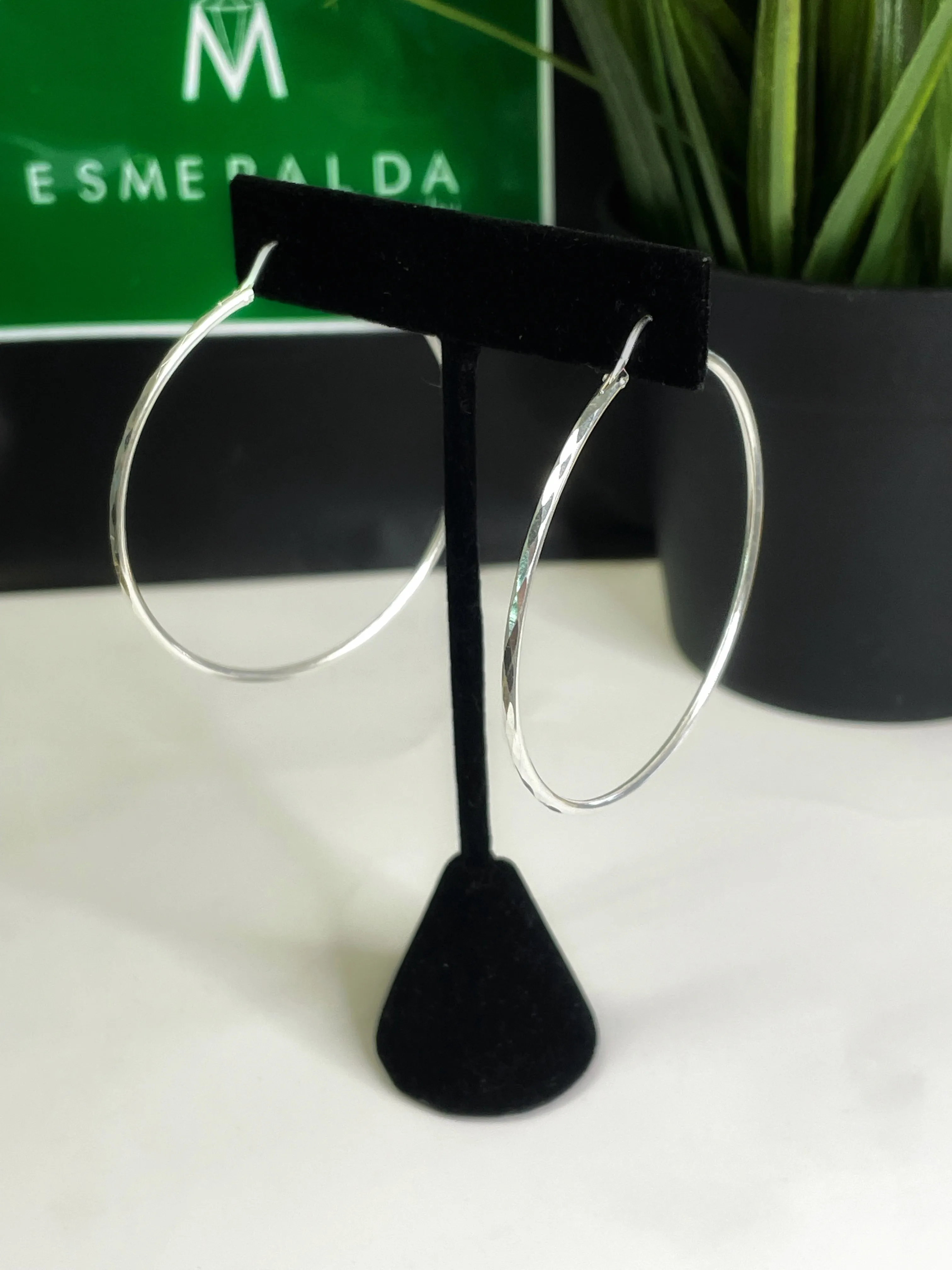 Mirror Effect Hoop Earrings