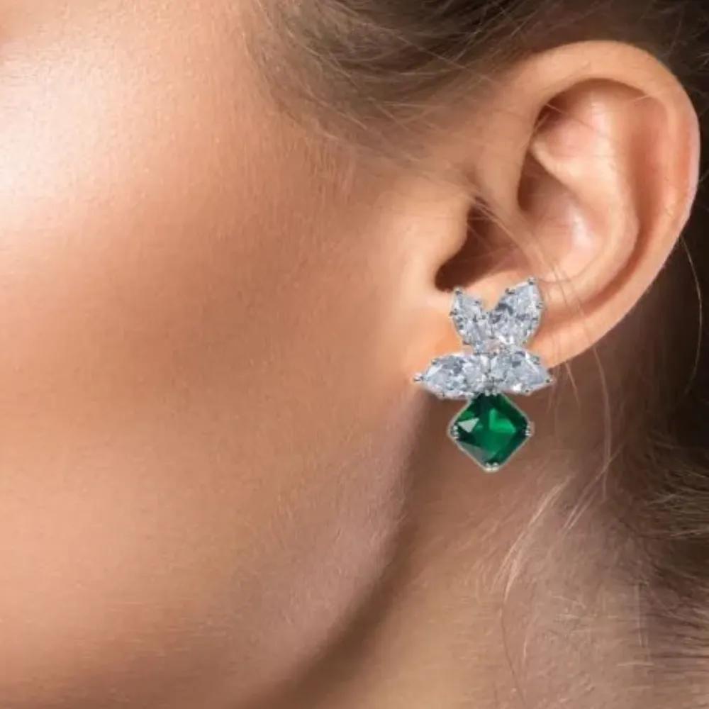 Mixed CZ Drop Earrings