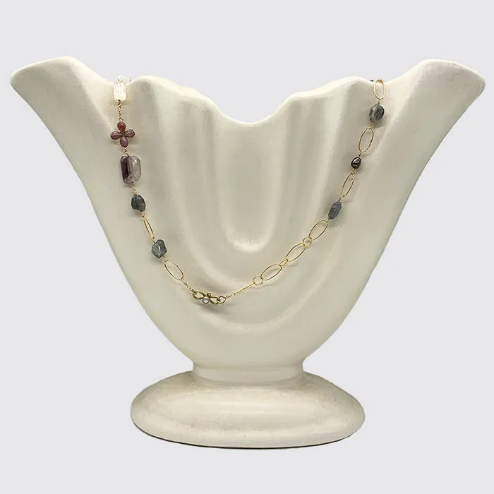 Mixed Gem Stone Roasry Necklace