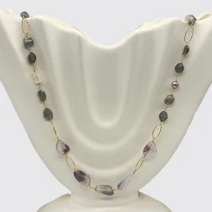 Mixed Gem Stone Roasry Necklace
