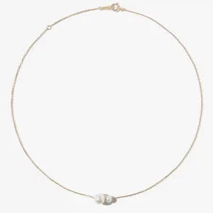 Mizuki Kissing Pearl Solitaire Necklace