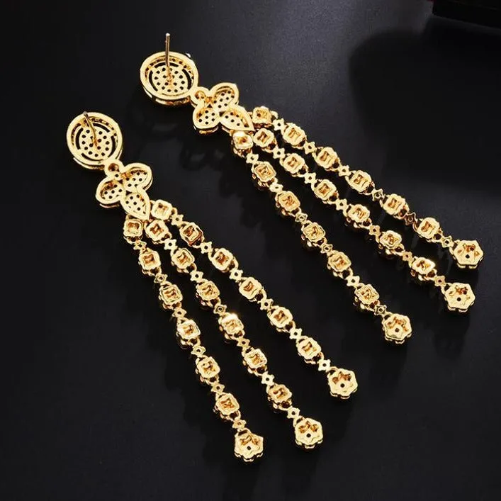 Mon Amour Crystal Cascade Waterfall Earrings