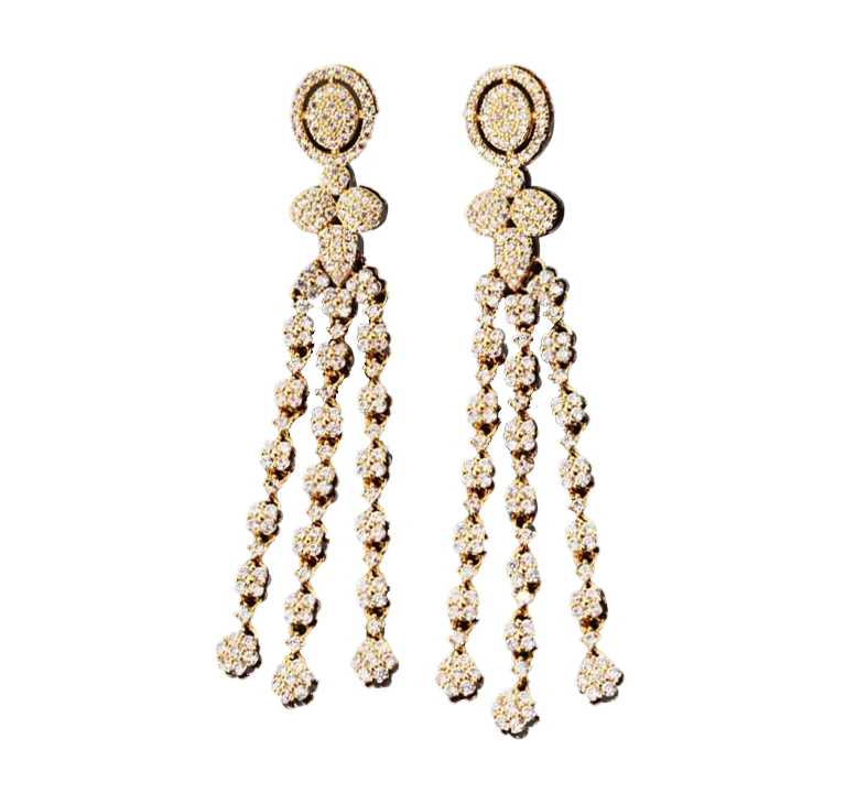 Mon Amour Crystal Cascade Waterfall Earrings