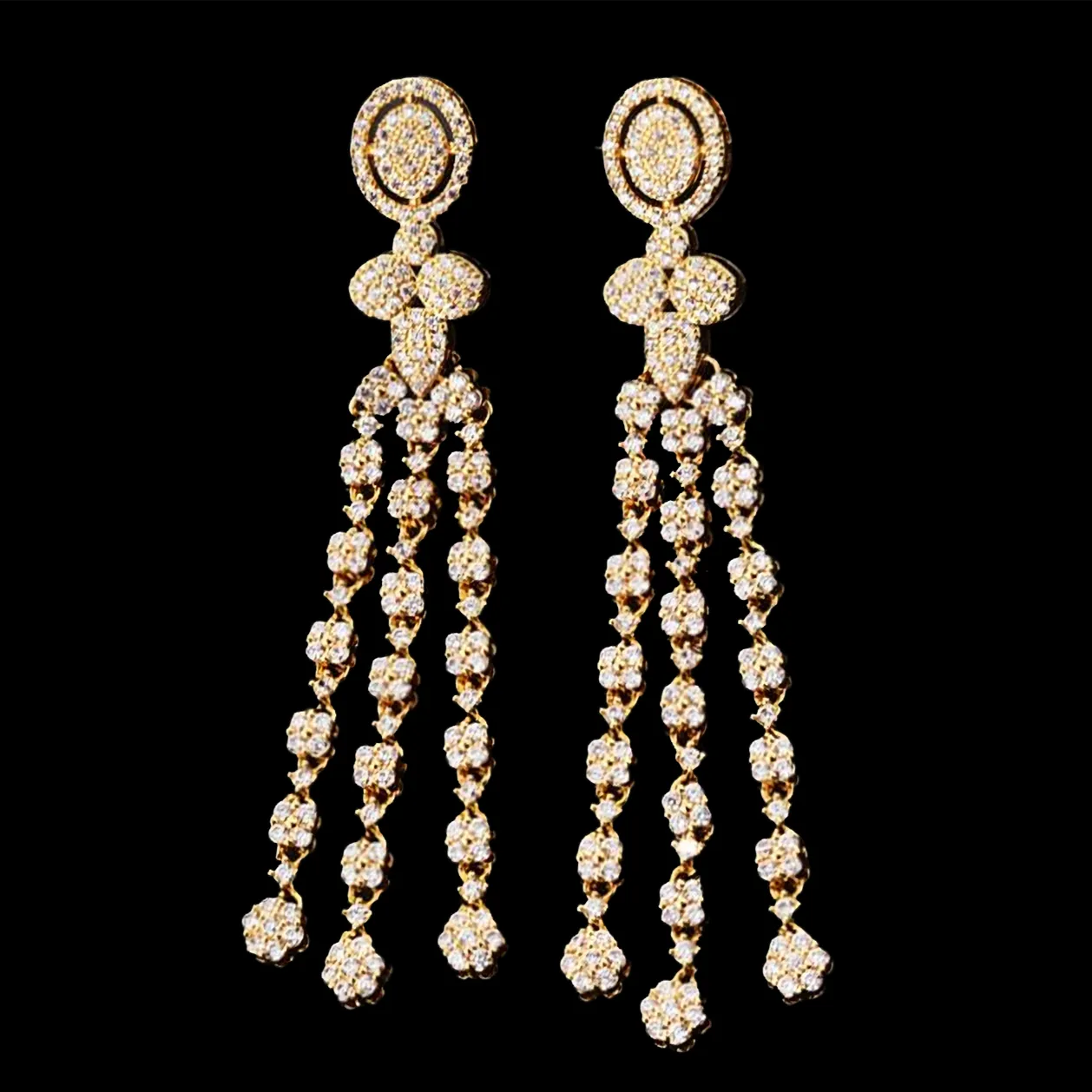 Mon Amour Crystal Cascade Waterfall Earrings